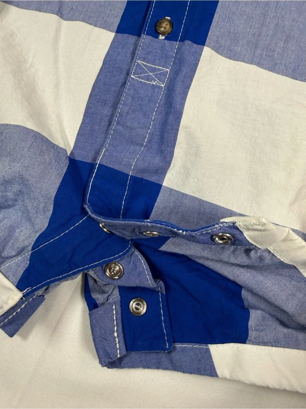 CARTER’S Boys Coastal Preppy Blue Buffalo Plaid Button Nautical Romper 12M